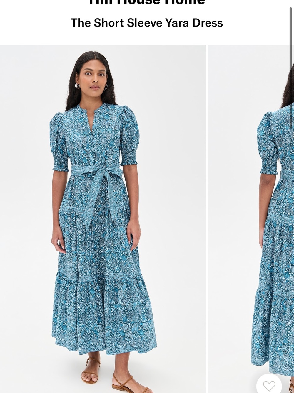 Hill House Blue Printed Maxi Dress with Tie Waist